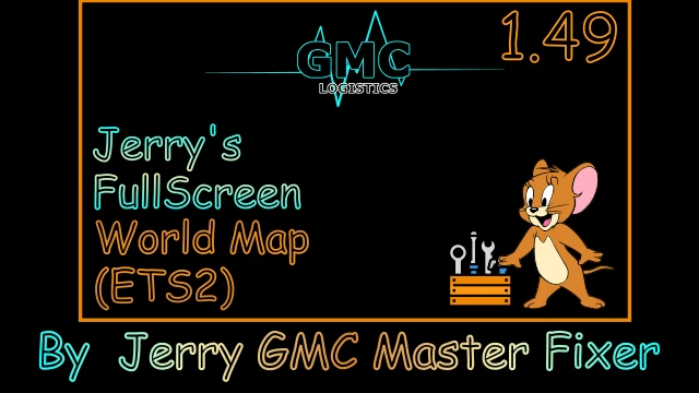 [1.49] Jerry's Fullscreen World Map (ETS2)