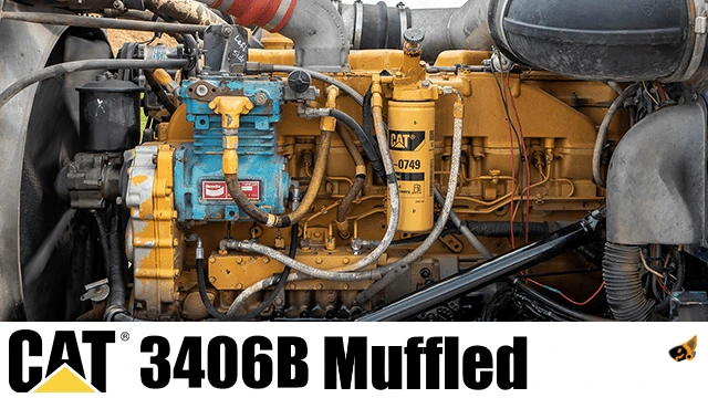 CAT 3406B Muffled engine & sound
