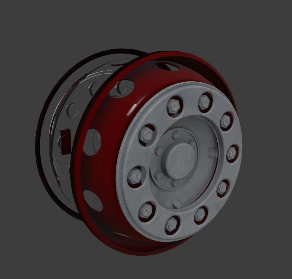 Retextured and AO baked all rims, nuts, covers etc.