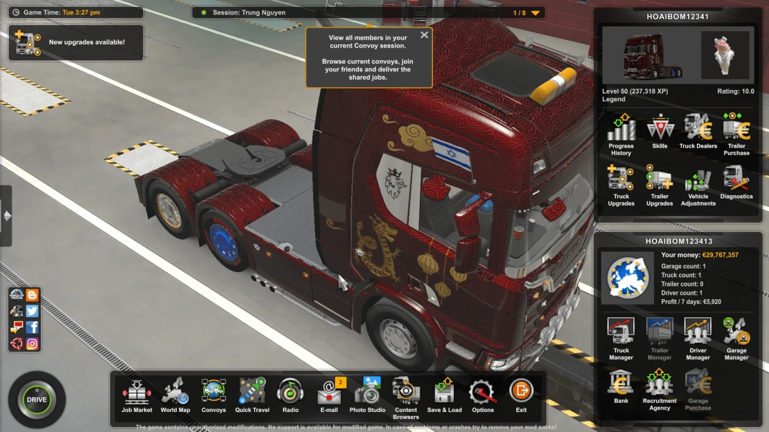 Euro Truck Simulator 2 V1.48 Moded Save Game – No DLCs Required