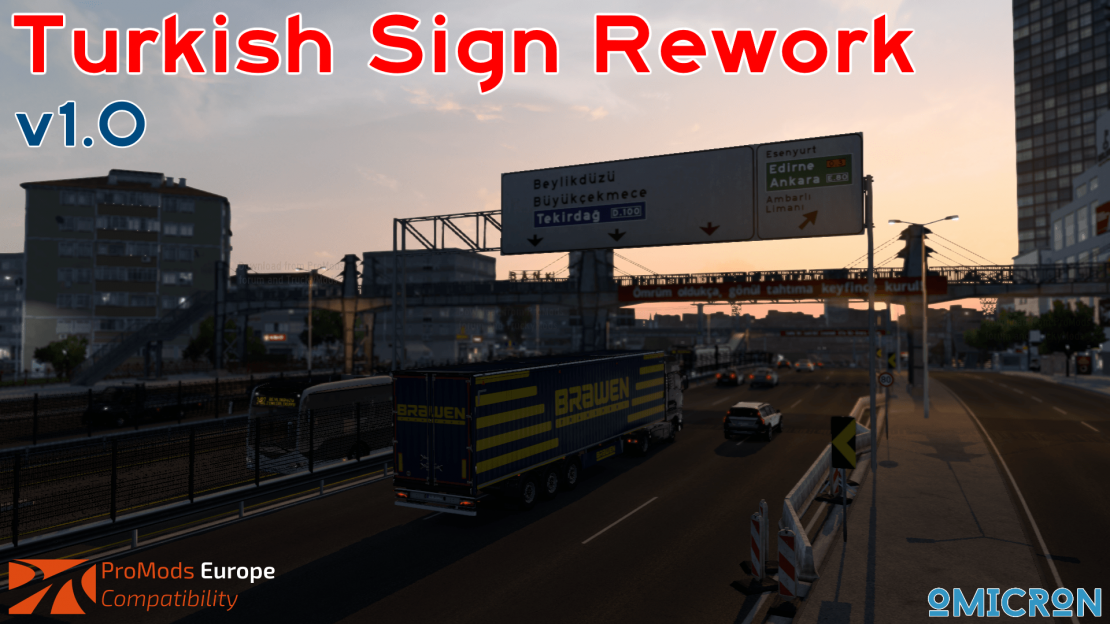 Turkish Sign Rework - ProMods Europe Compatibility