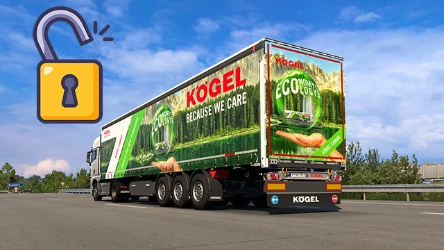 Unlock 15m Kögel Trailers for all map (Works with TruckersMP)